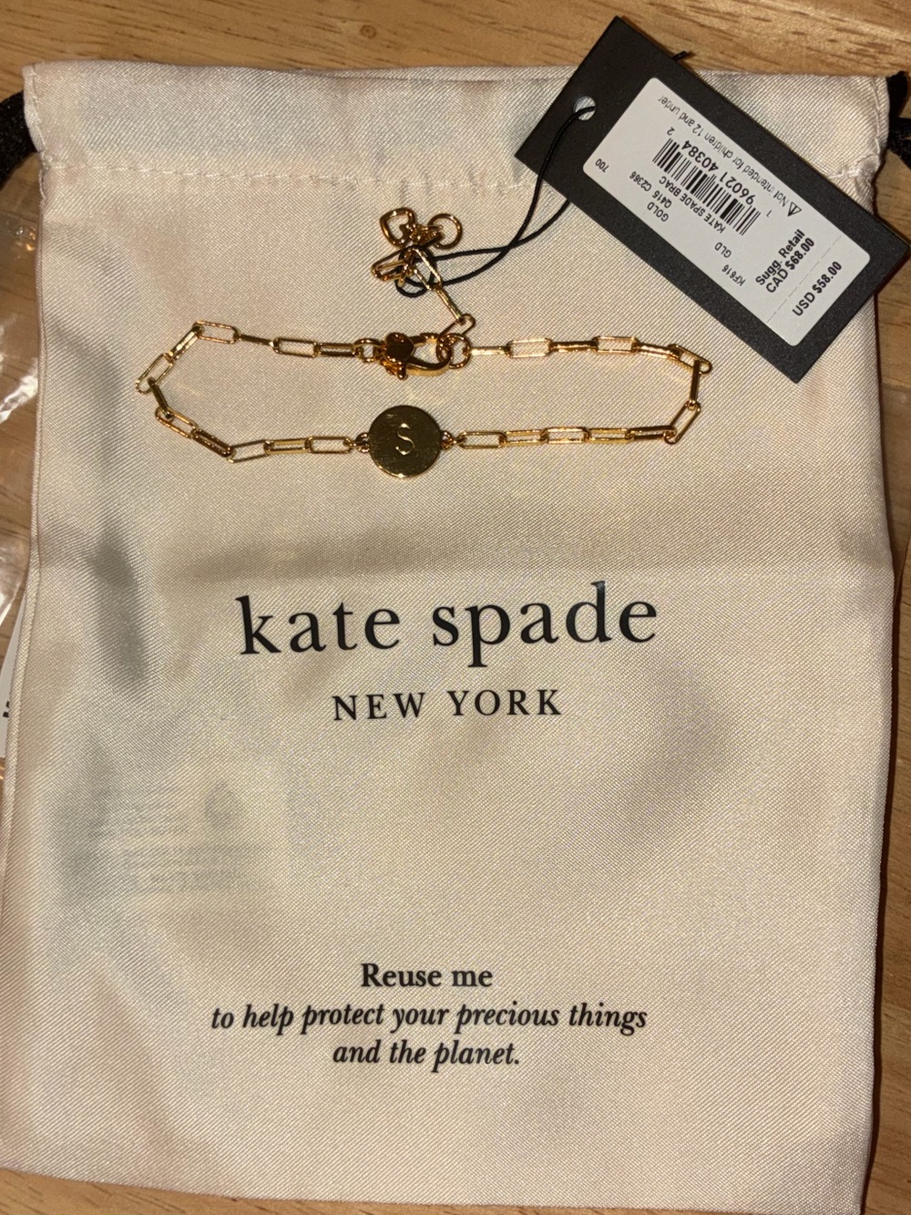 kate spade gold chain charm bracelet - gold